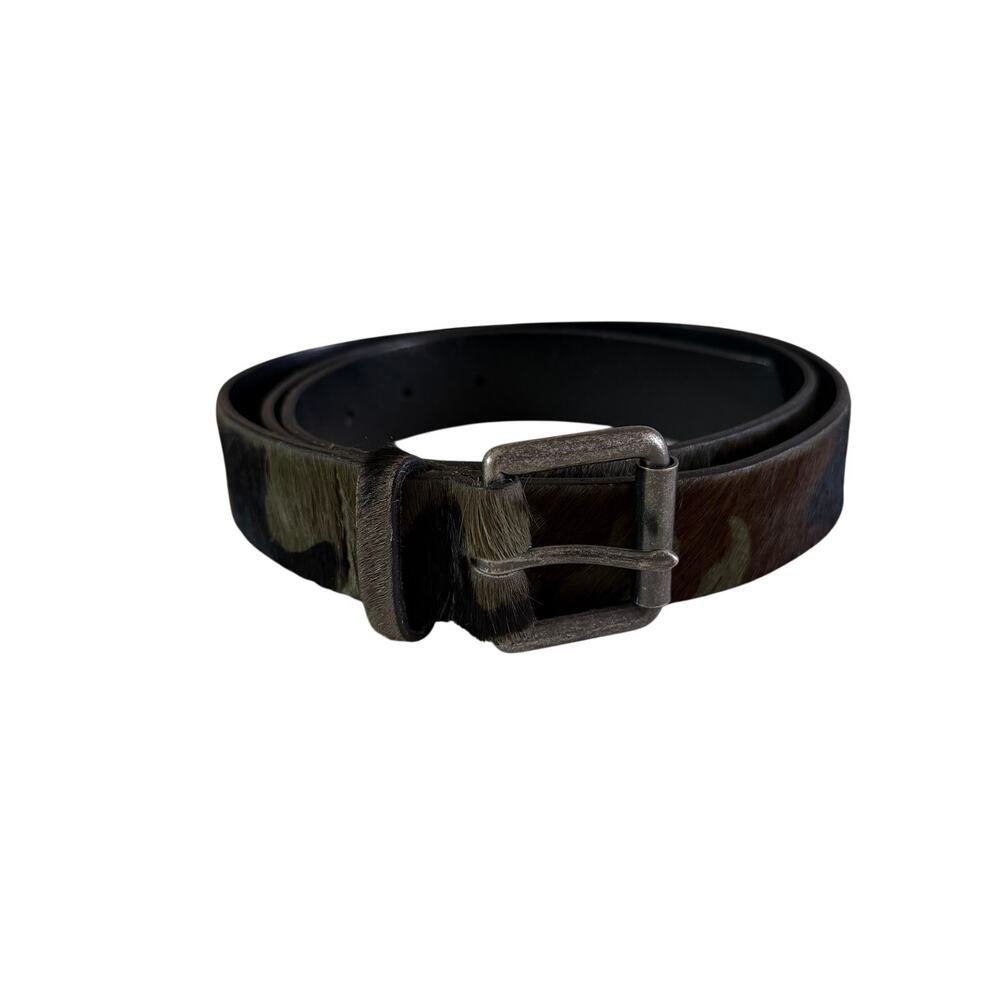 J Crew Camouflage Genuine Italian Leather Belt Wmns L